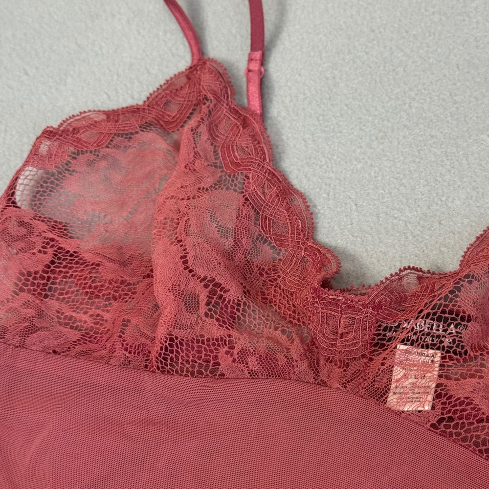 Cosabella Babydoll Chemise Lace Trim Mesh Nightgown Rose Pink Made Italy Small - Picture 4 of 8